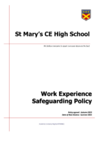 School: Work Experience Safeguarding Policy August 2023