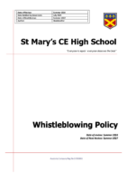 School: Whistleblowing Policy Summer 2024