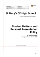 School: Uniform Personal Presentation Policy Autumn25