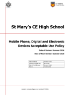 Mobile Phone Digital and Electronic Devices Acceptable Use Policy June 2026