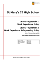 CEIAG Appendix 1 & 2 Work Experience Safeguarding Policy