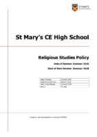 Religious Studies Policy 2025-2028